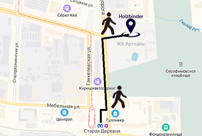 маршрут к офису «Holzbinder»